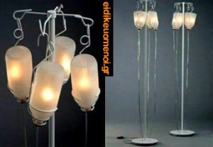 λάμπες μέσα σε ορούς σε στατώ