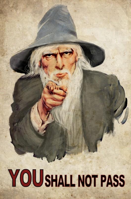 Gandalf lord of the rings you shall not pass